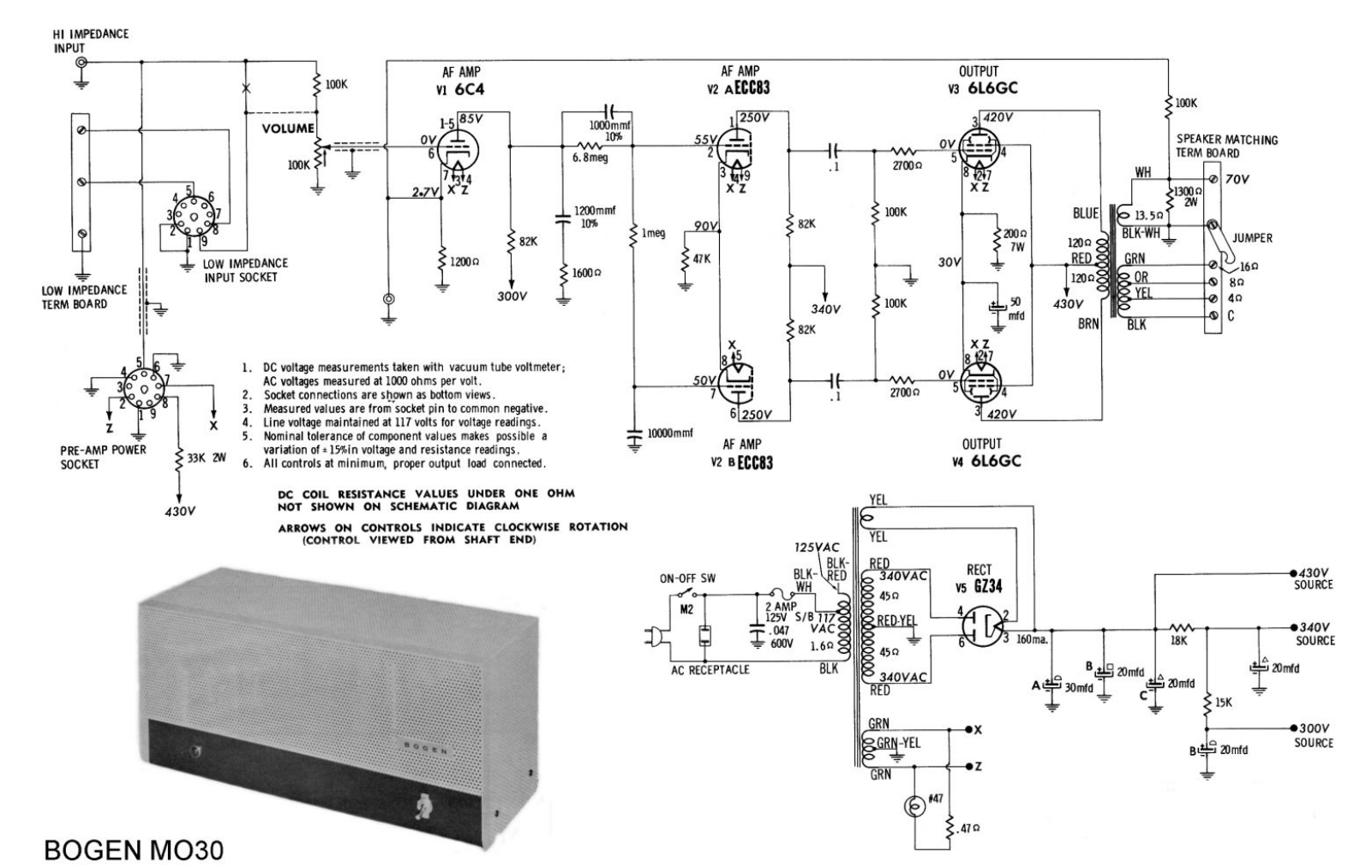 Bogen MO30 Schematic