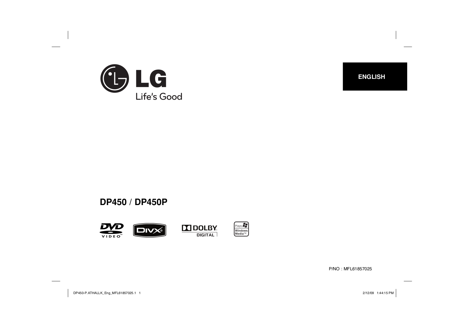 Lg DP450, DP450P User Manual