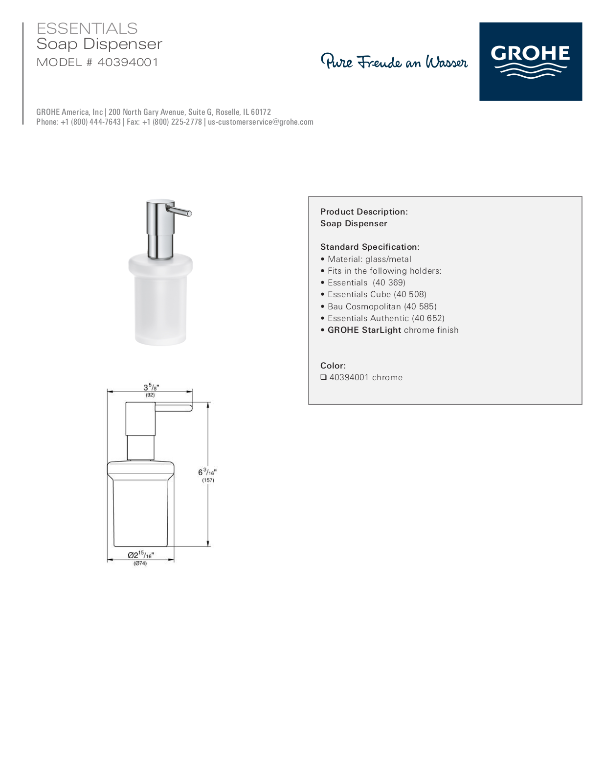 GROHE GRH5524 Specifications - ManualMachine.com