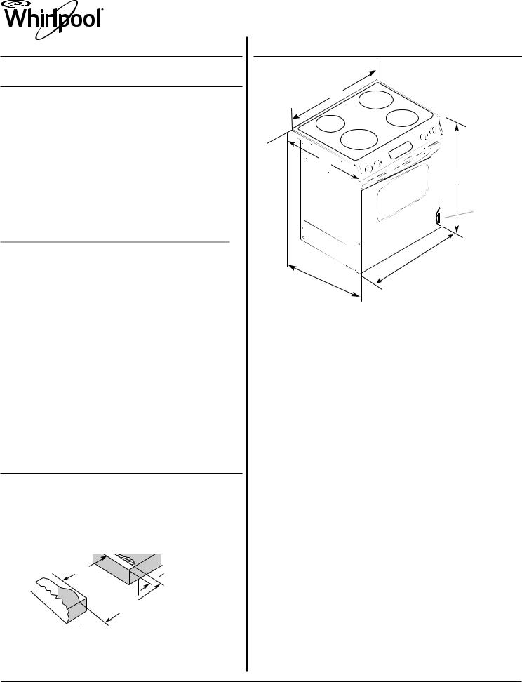 Whirlpool GY397LXUQ, GY397LXUB, GY399LXUS, GY399LXUQ, GY399LXUB Dimension Guide