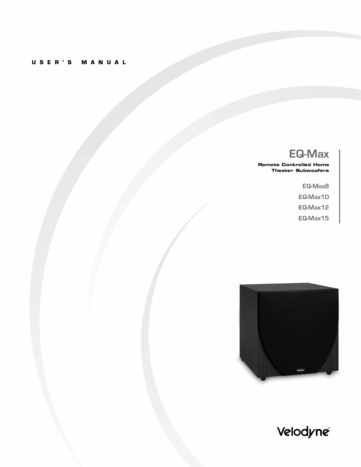 Velodyne EQ-Max User Manual