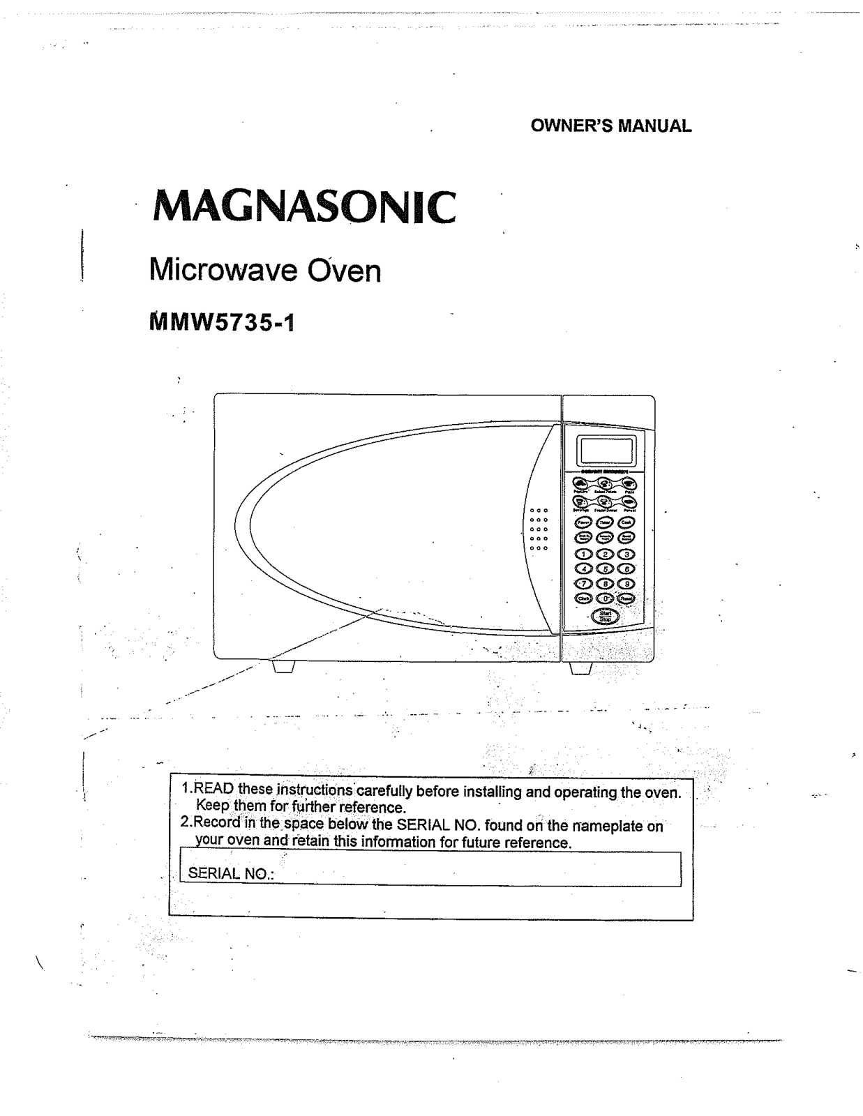 Magnasonic MMW5735-1 User Manual