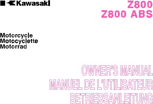 KAWASAKI Z800 e User Manual