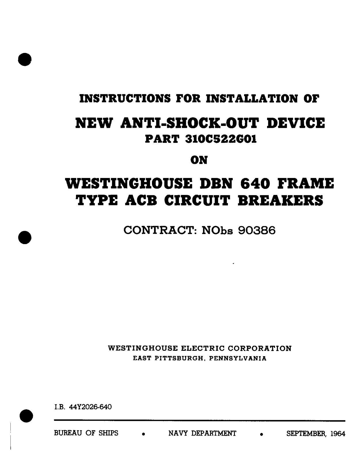 Westinghouse 310C522G01 User Manual