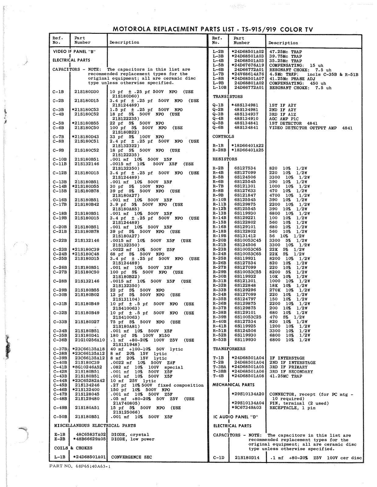 Moth Audio TS-915, TS-919 Service manual