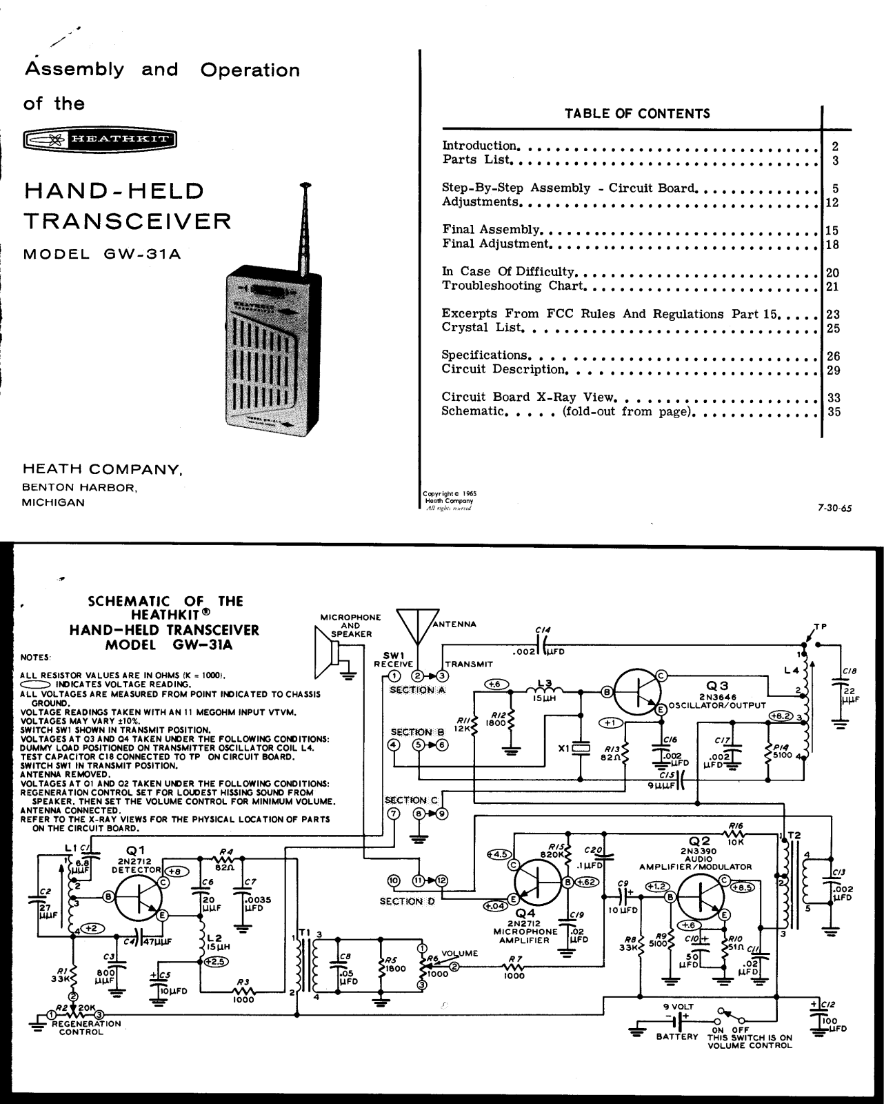 Heath Company GW-31-A Schematic