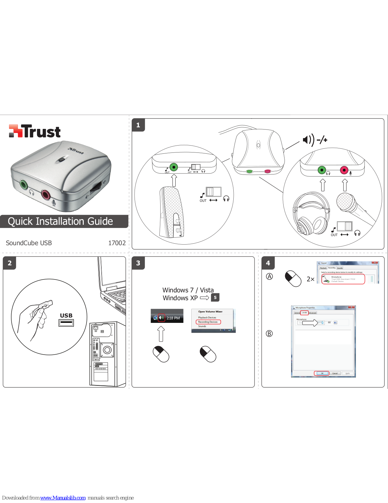 Trust SoundeCube USB Quick Installation Manual