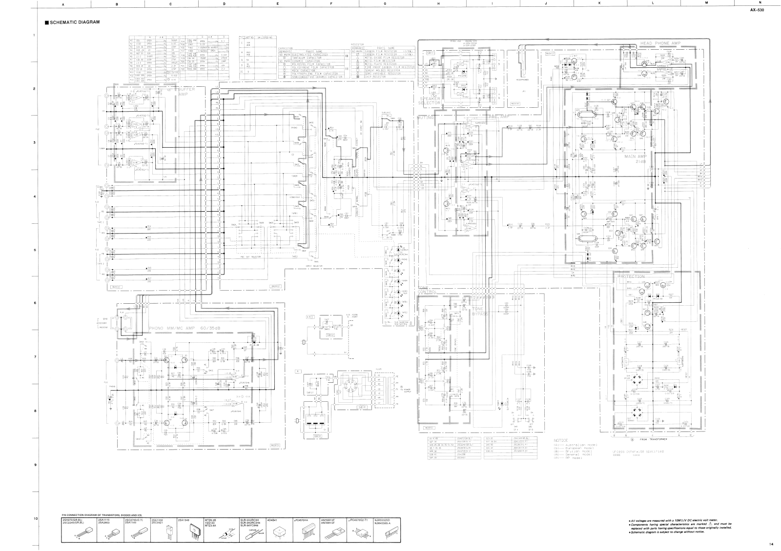 Yamaha AX-530 Schematic