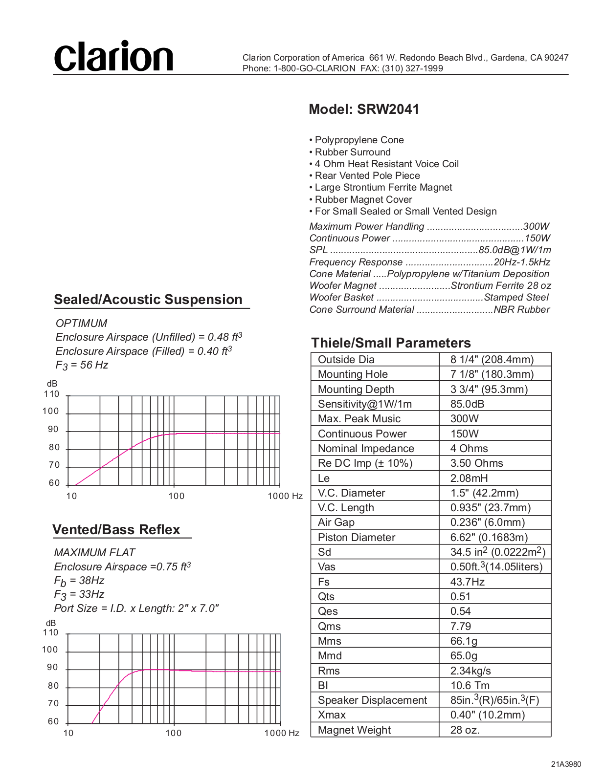 Clarion SRW2041 User Manual