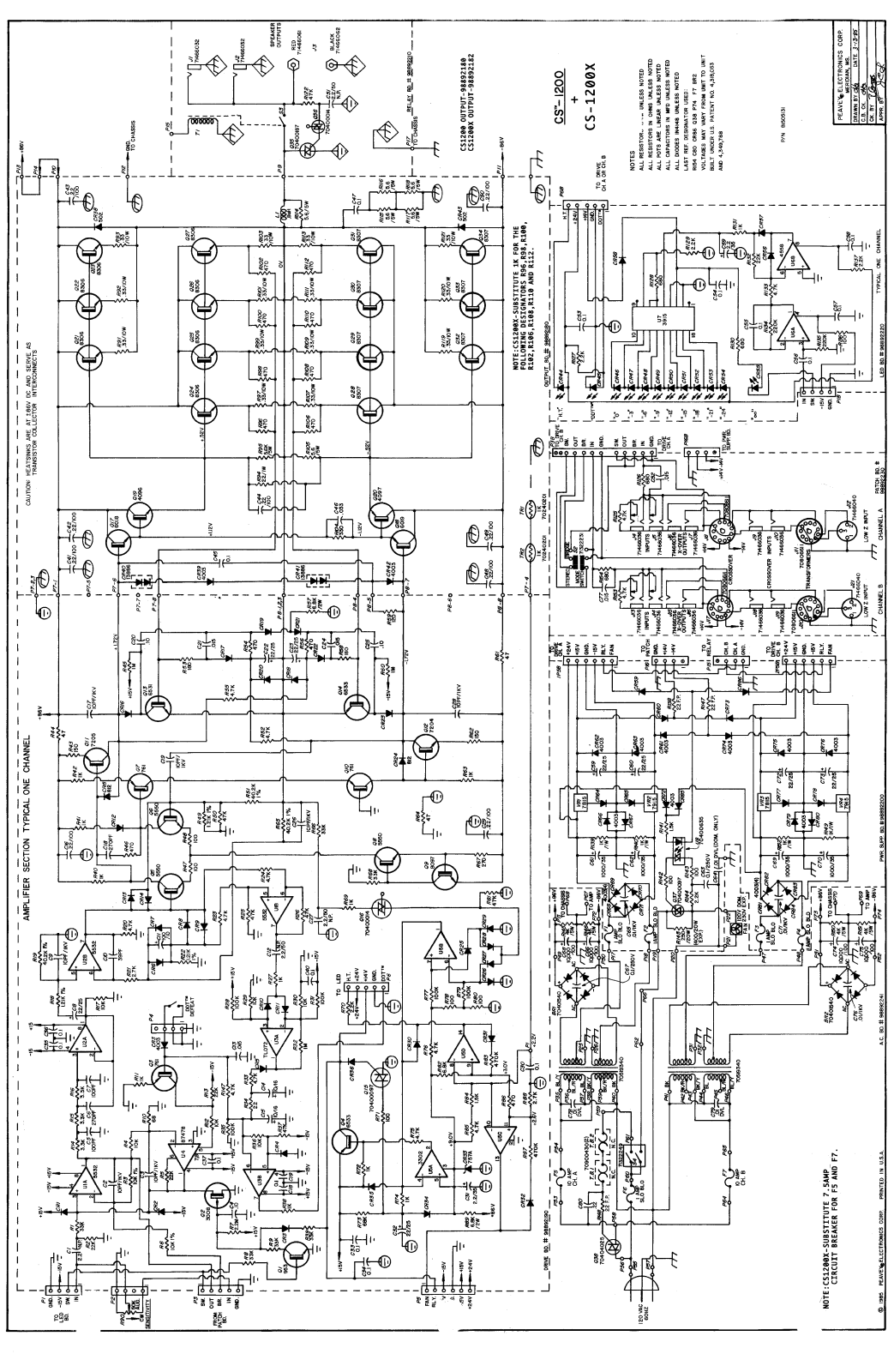 Peavey Electronics CS-1200-X Schematic