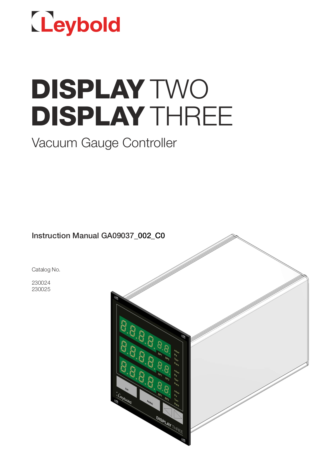 LEYBOLD DISPLAY TWO, DISPLAY THREE Instruction Manual - ManualMachine.com