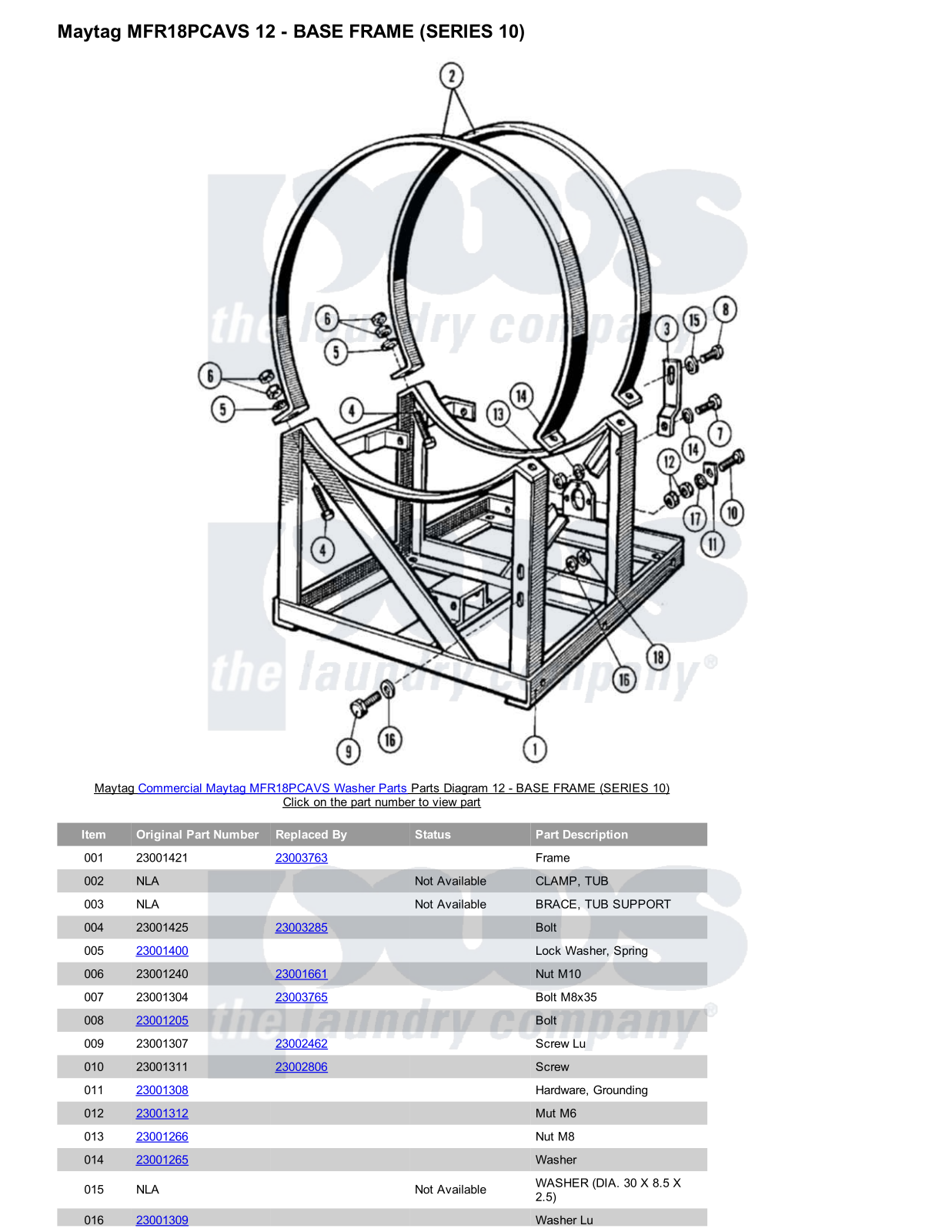 Maytag MFR18PCAVS Parts Diagram