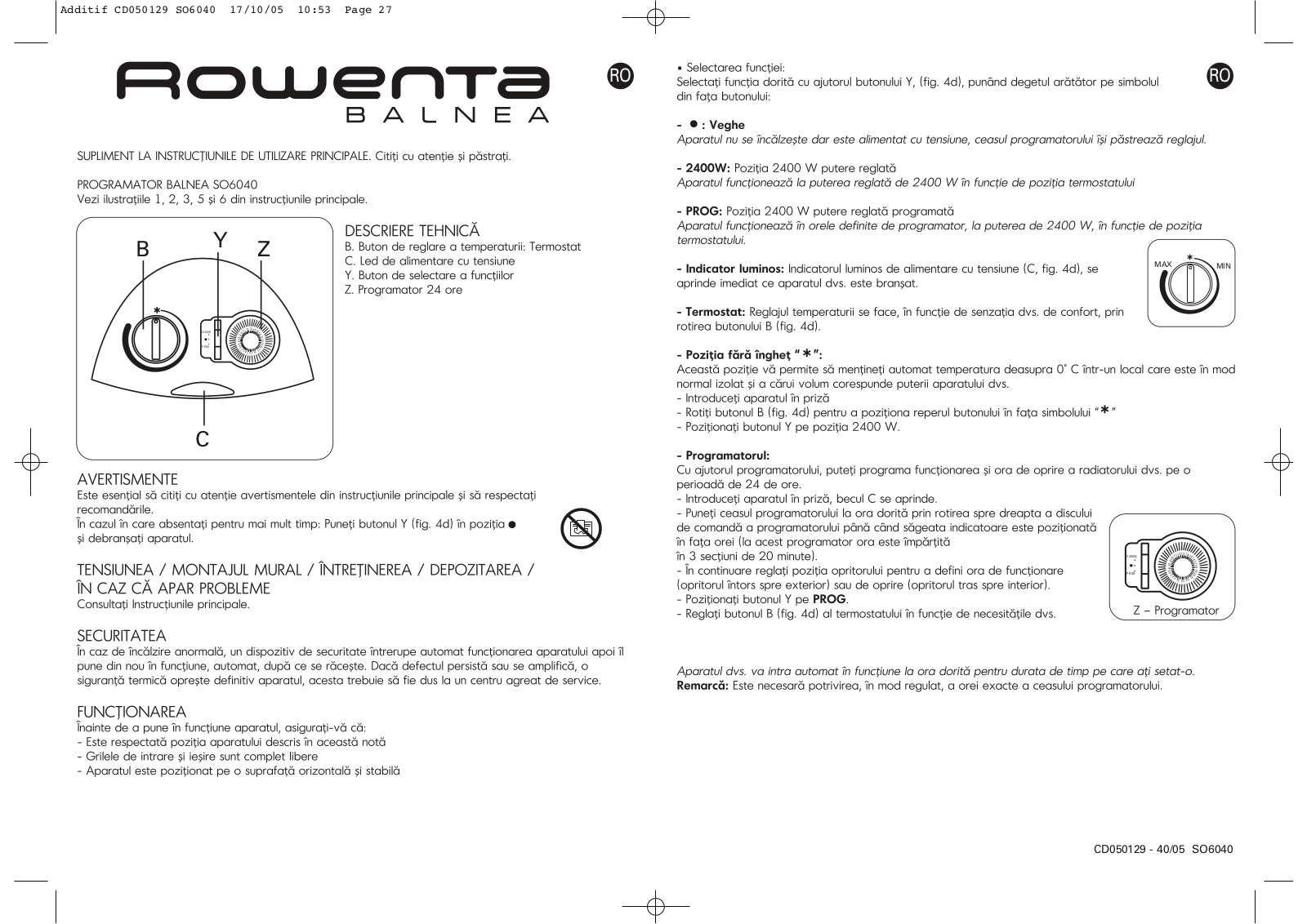 Rowenta SO6040 User manual