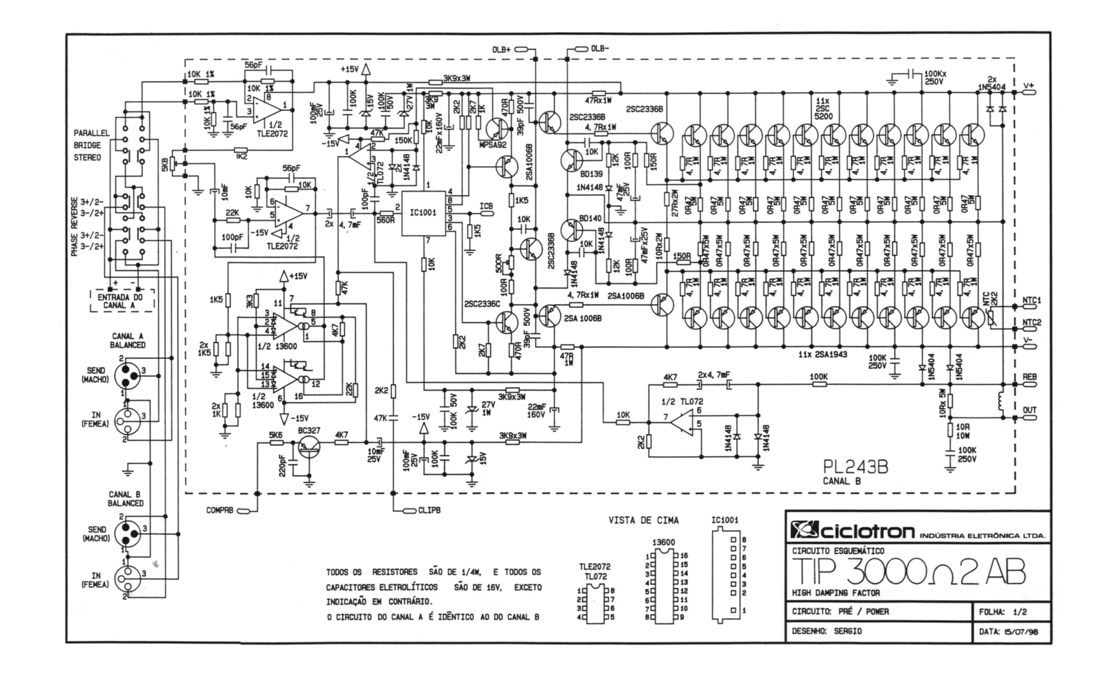 CICLOTRON TIP3000 AB2 I Schematic