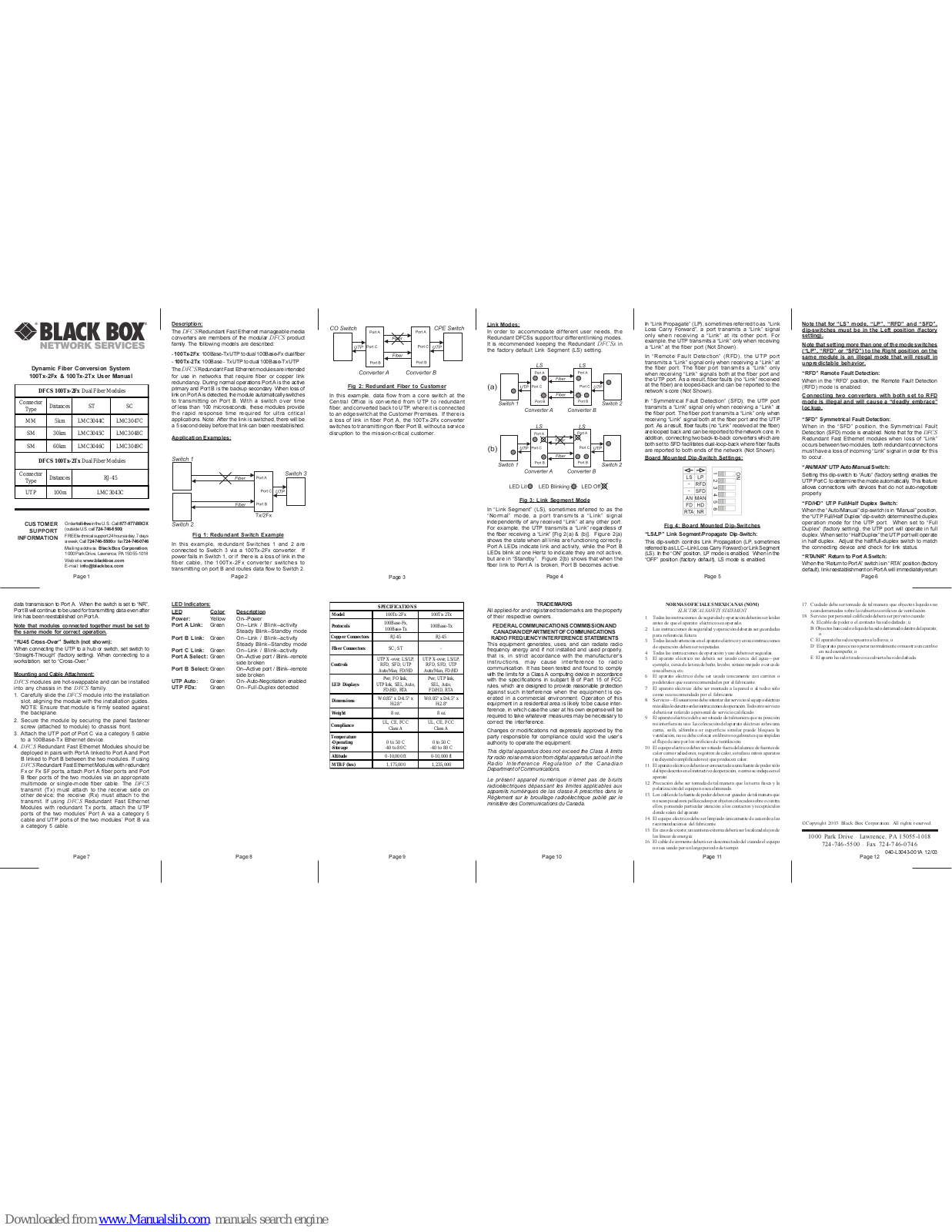 Black Box LMC3044C, LMC3047C, LMC3045C, LMC3048C, LMC3046C Manuals