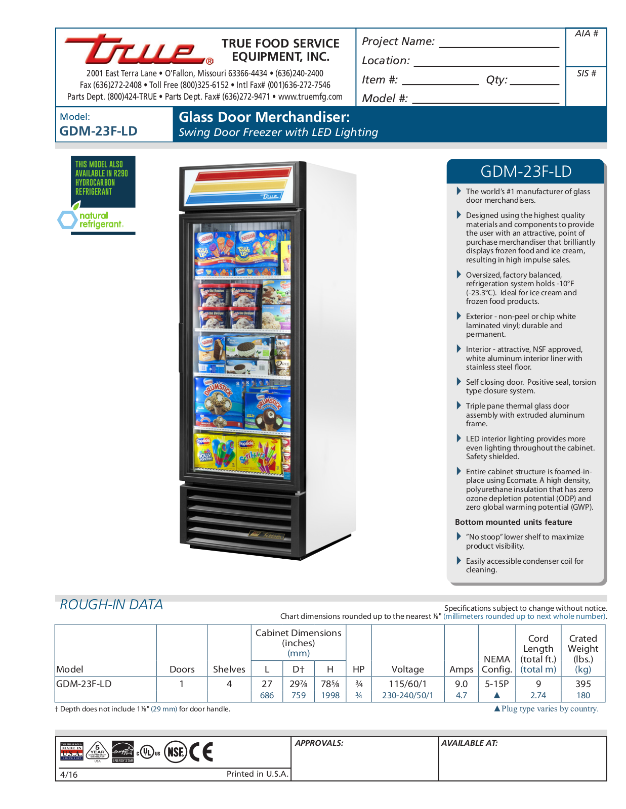 True GDM-23F-LD User Manual