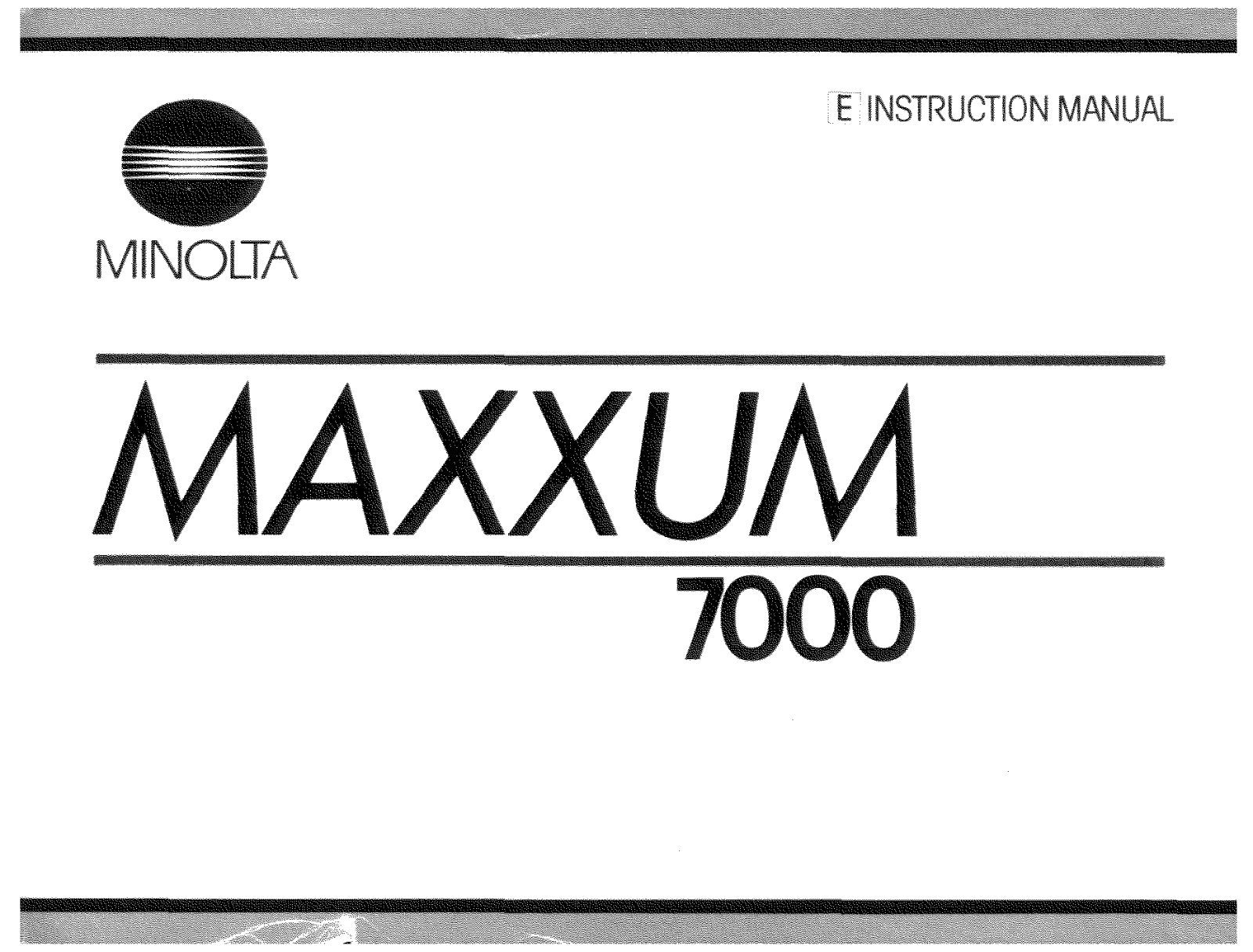 MINOLTA 7000 MAXXUM User Manual