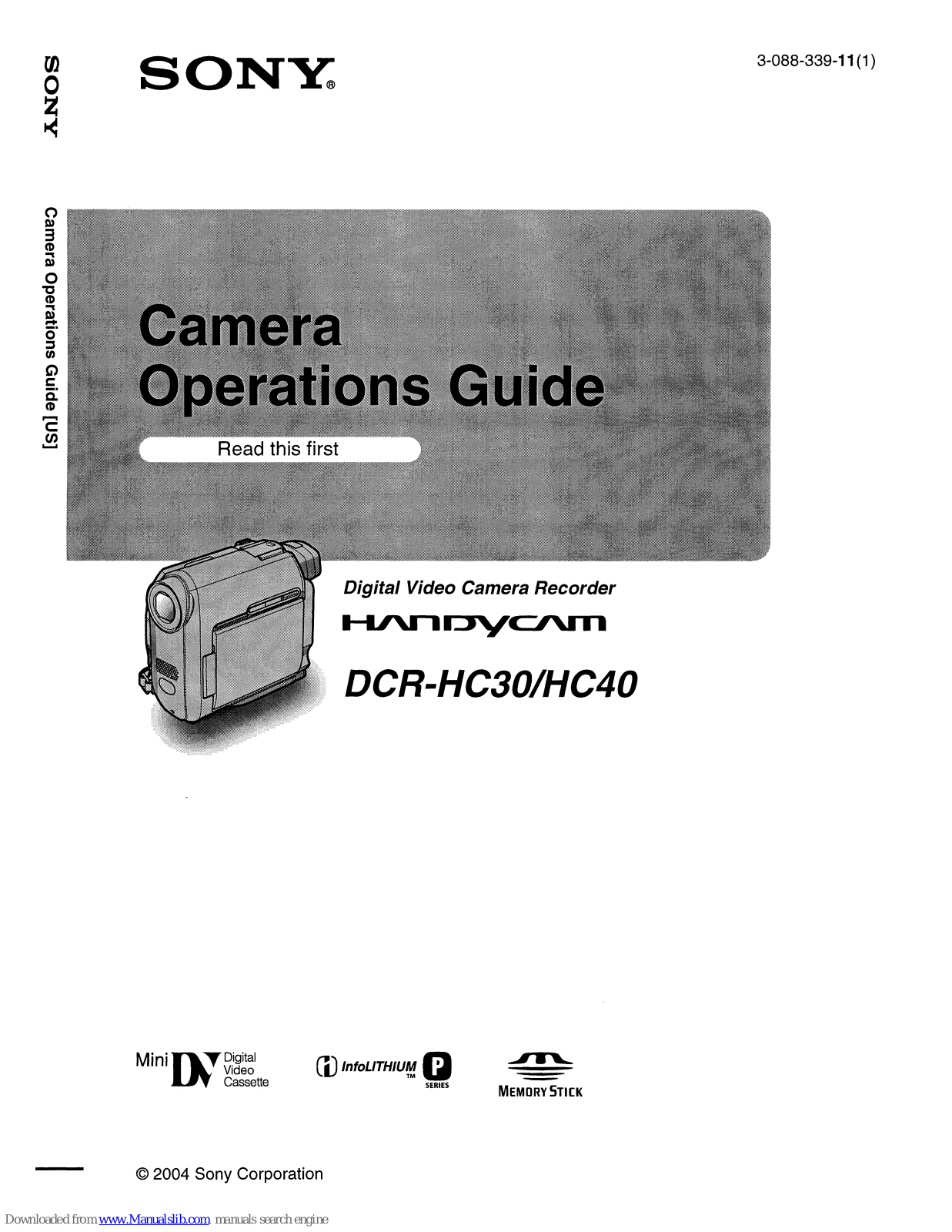 Sony dcr-hc30: DCR-HC40 Operation Manual