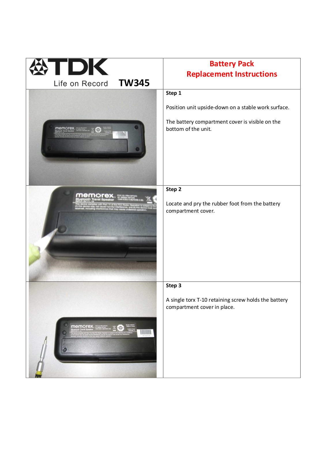 TDK TW345 User Manual