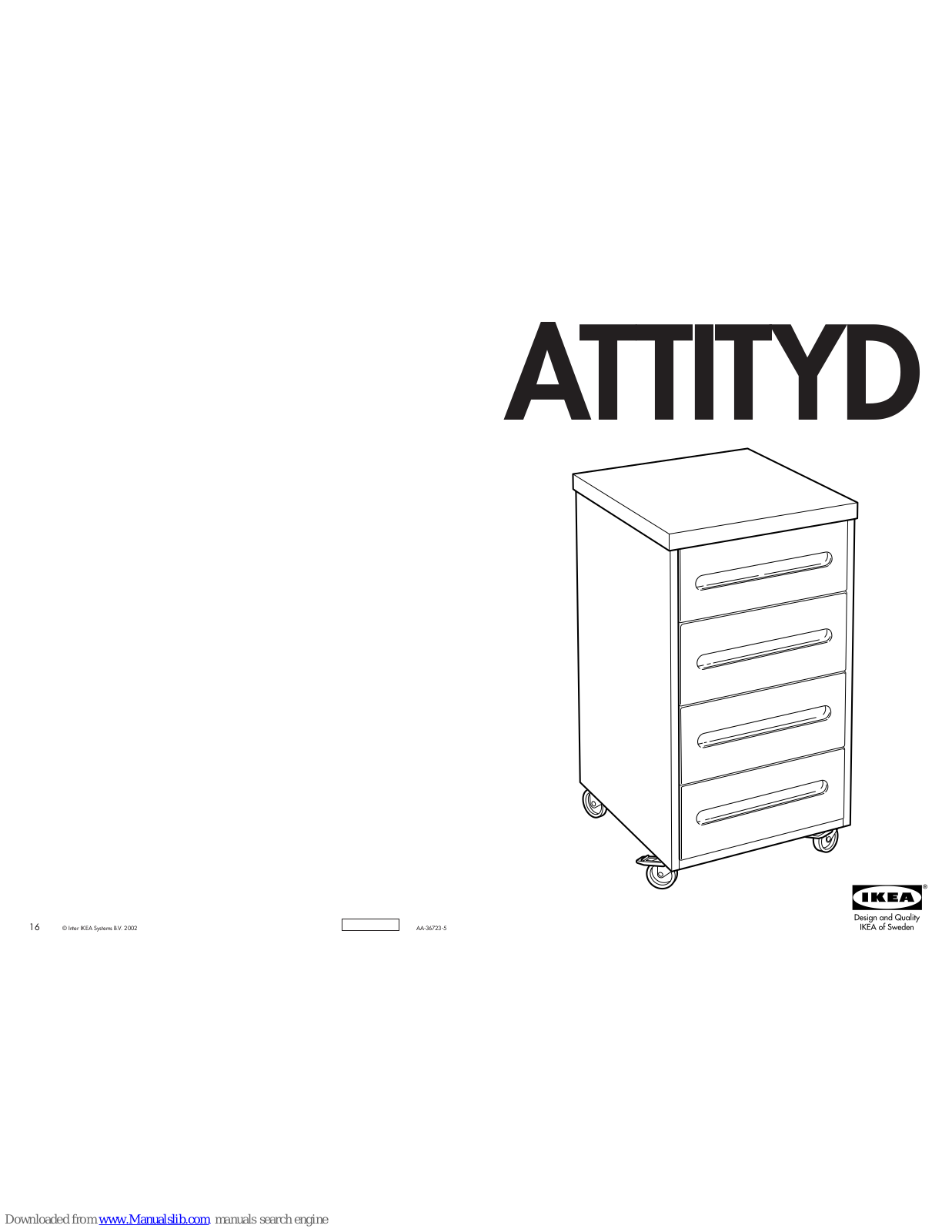 IKEA ATTITYD DRAW UNIT 20, ATTITYD Instructions Manual - ManualMachine.com
