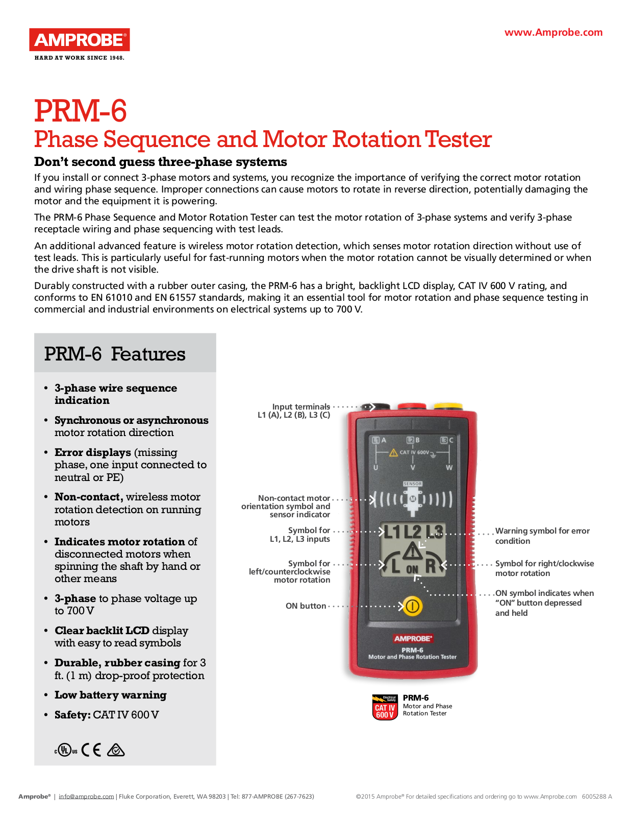 Amprobe PRM-6 Specifications