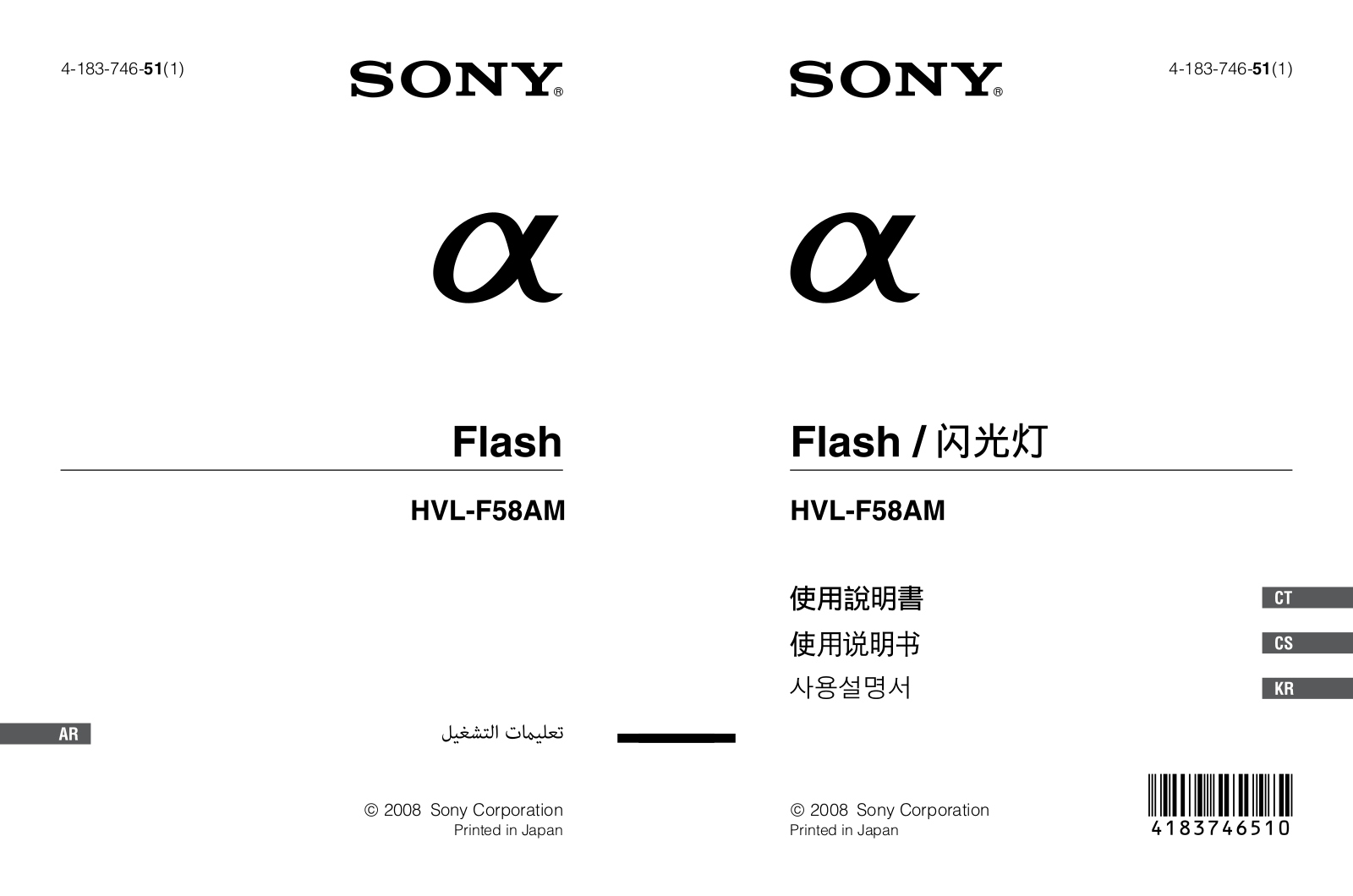 Sony HVL-F58AM User Manual