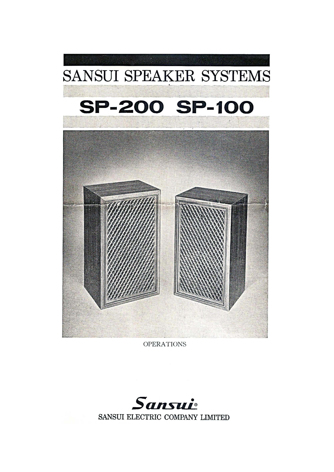 Sansui SP-200, SP-100 Owners Manual