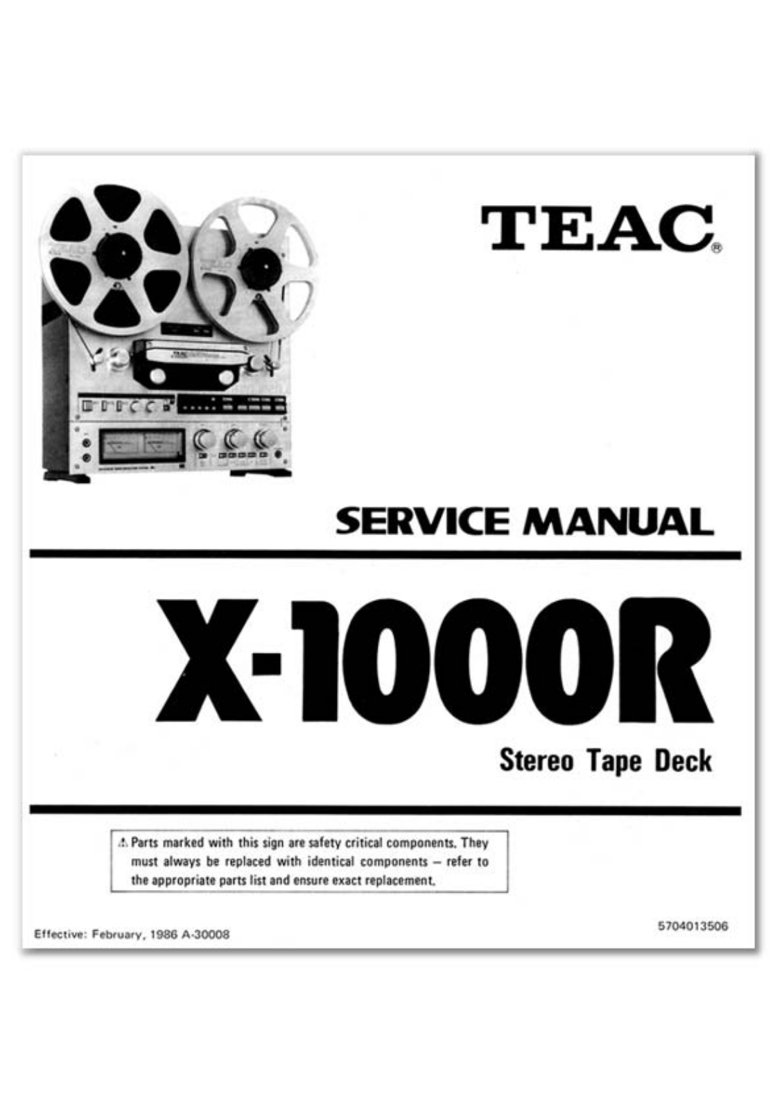 TEAC X-1000-R Service manual