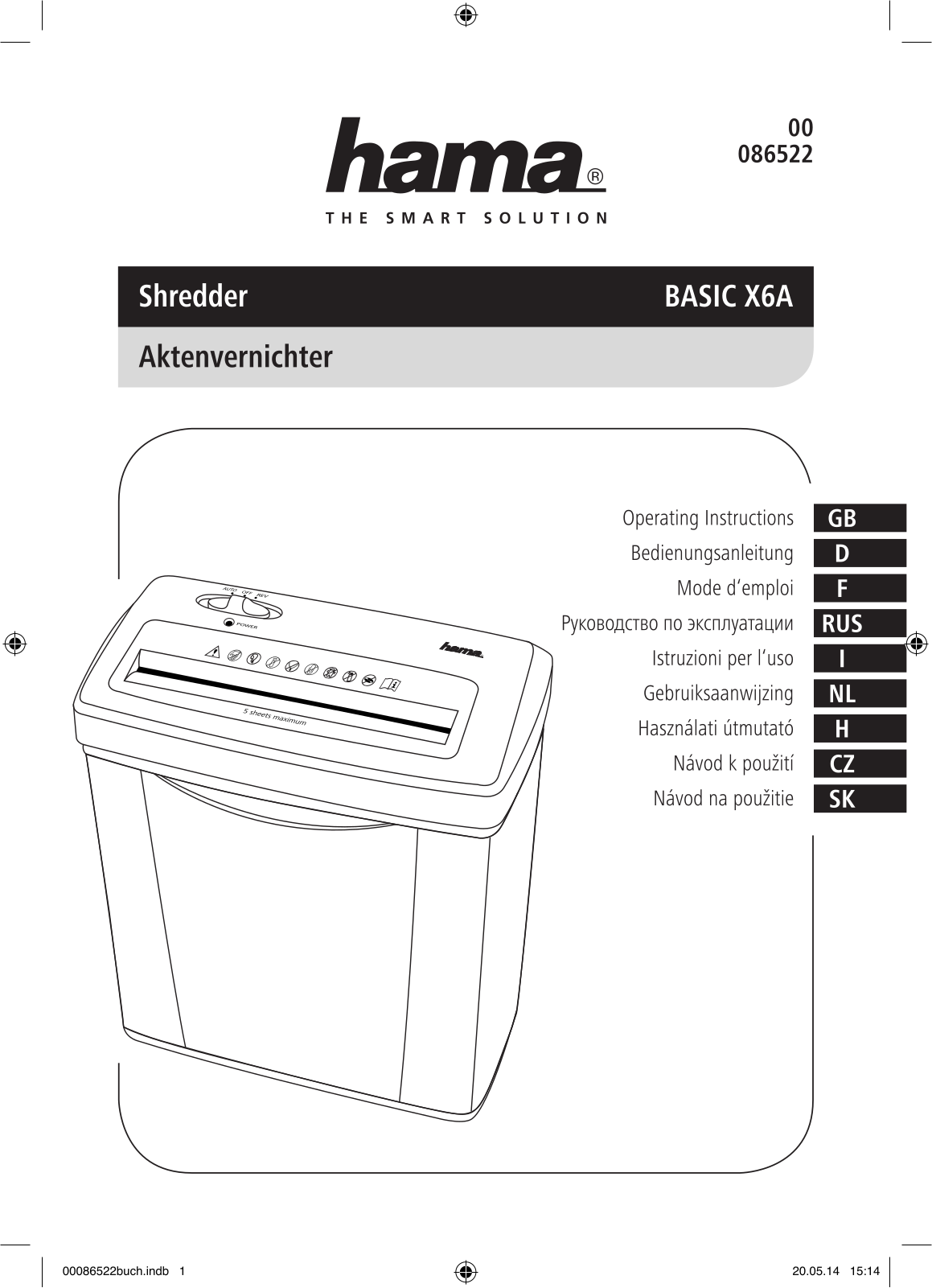 Hama 86522 User Manual