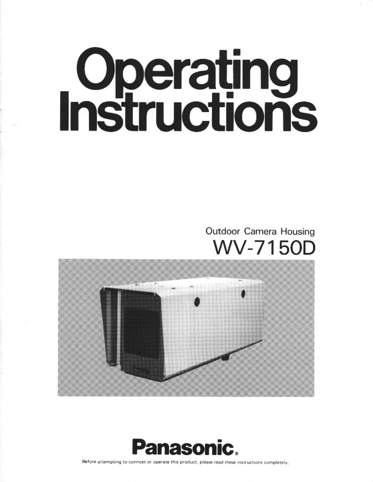 Panasonic WV-7150D User Manual