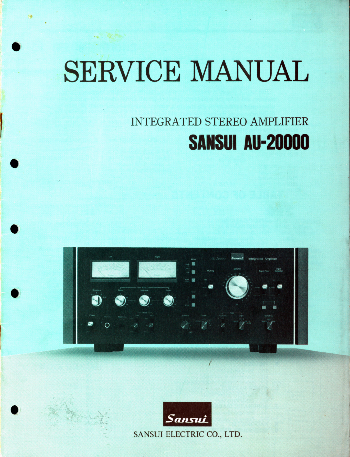 Sansui AU-2000, AU-20000 Service manual