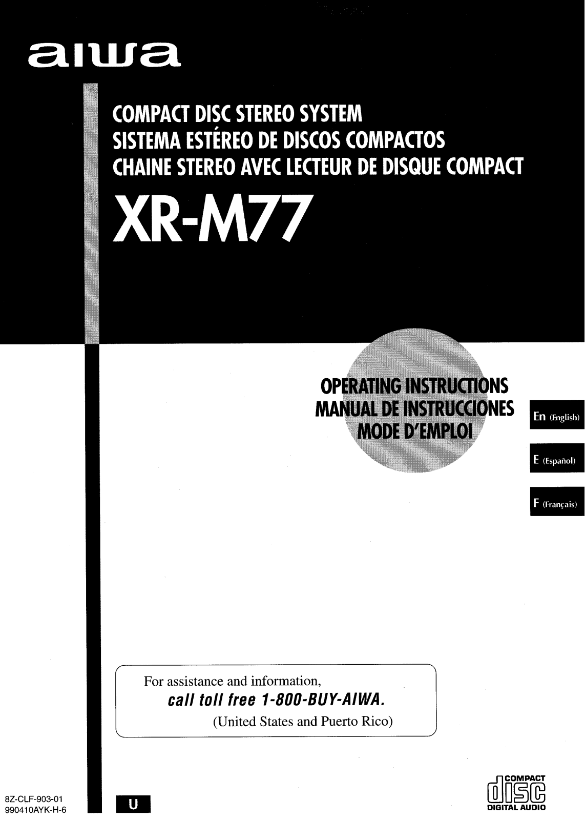 Aiwa XR-M77 Operating Instruction