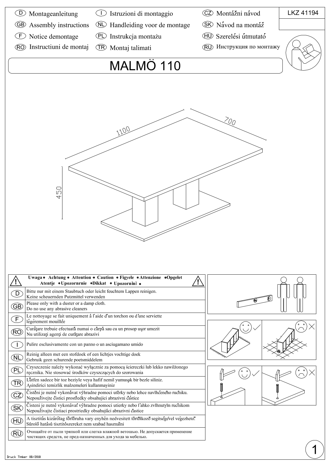 Home affaire Malmo Assembly instructions