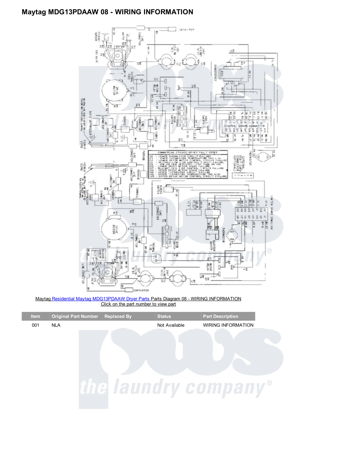 Maytag MDG13PDAAW Parts Diagram