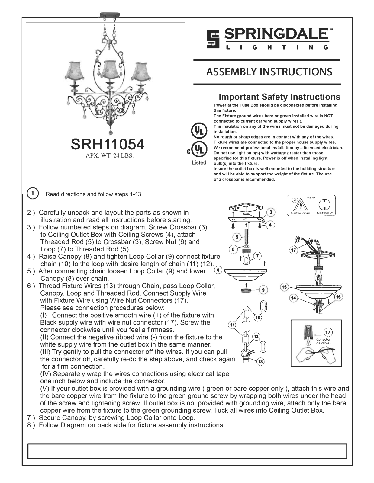 Springdale Lighting DT4554 Installation & Assembly - ManualMachine.com