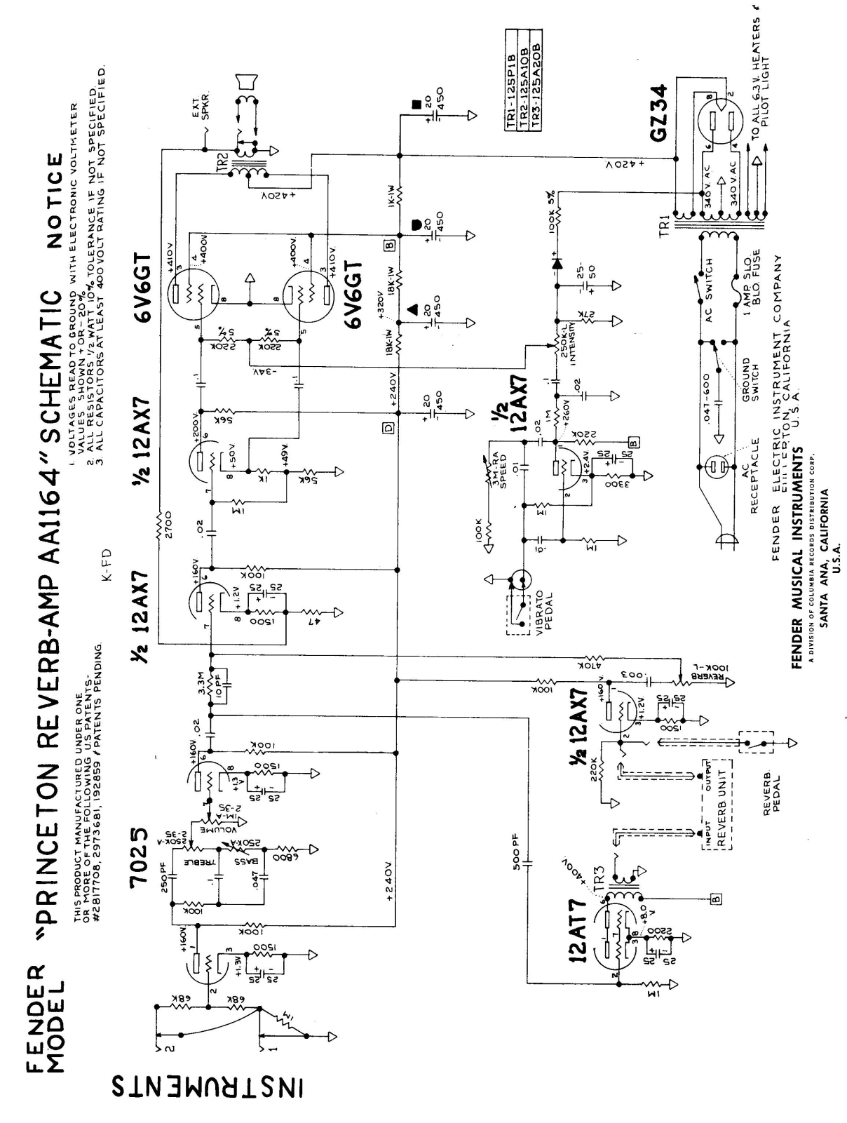 Fender GZ34 Schematic