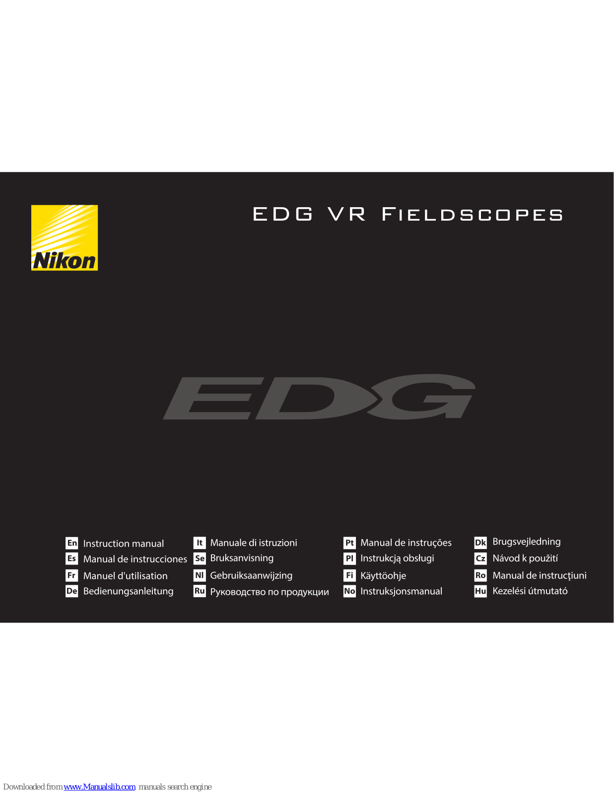 Nikon EDG 85-A VR, EDG VR, EDG 85 VR Instruction Manual