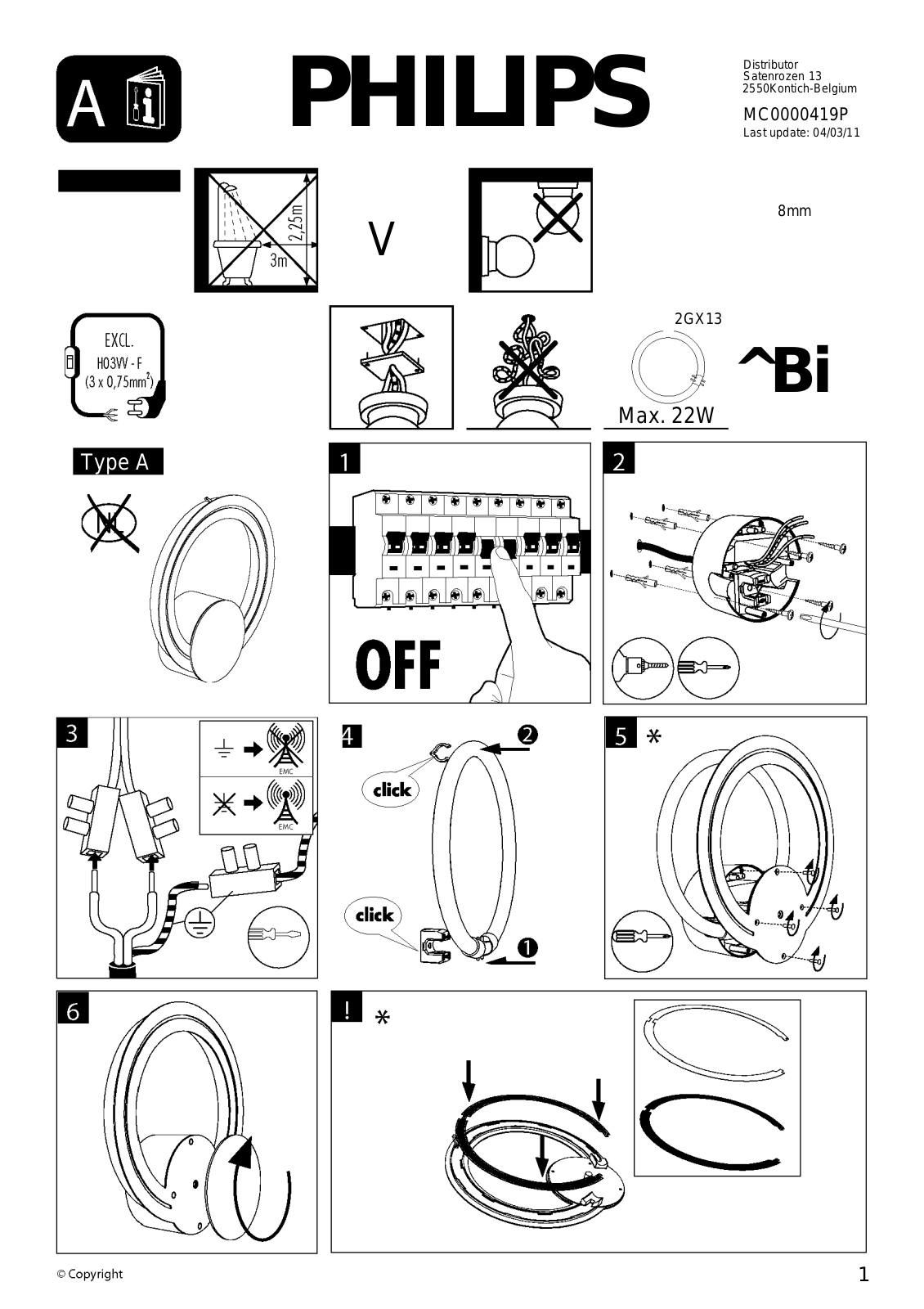 Philips Ecomoods Applique murale User Manual