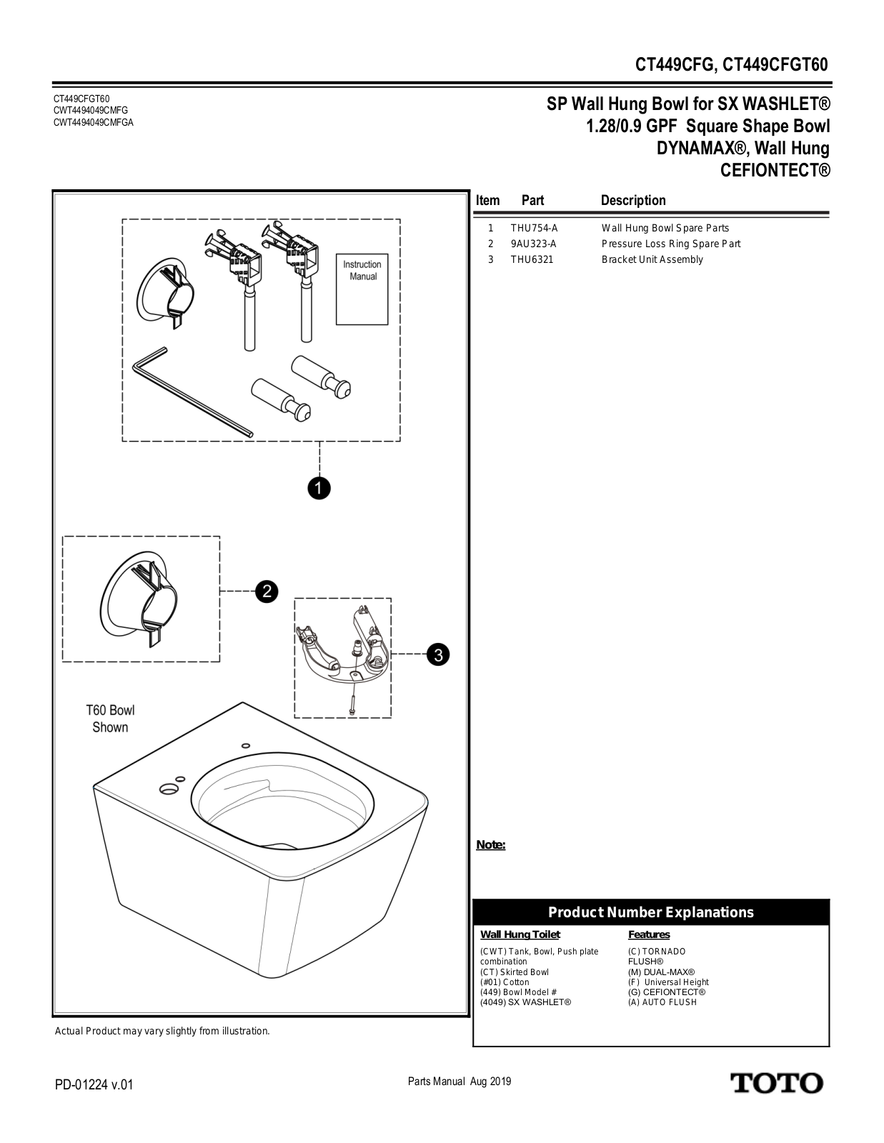 TOTO SBSA1636 Specifications - ManualMachine.com