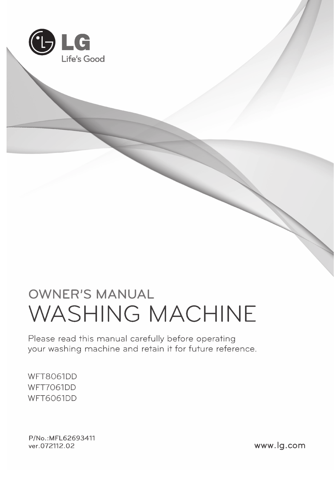 LG WFT8061DD Owner’s Manual