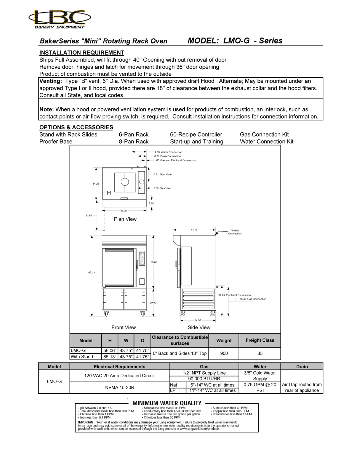 LBC Bakery Equipment LMO-G User Manual