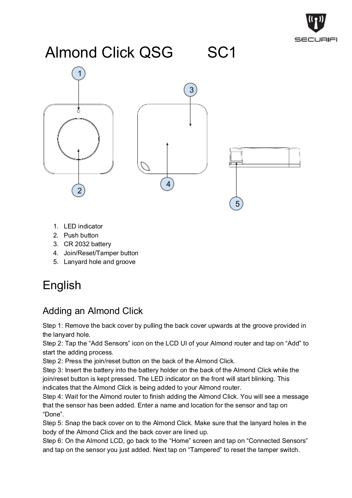 Securifi SC1 Users Manual