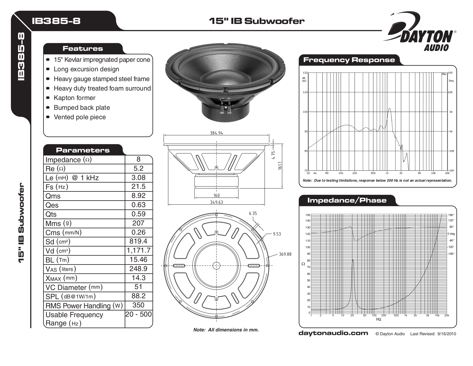 Dayton IB385-8 User Manual