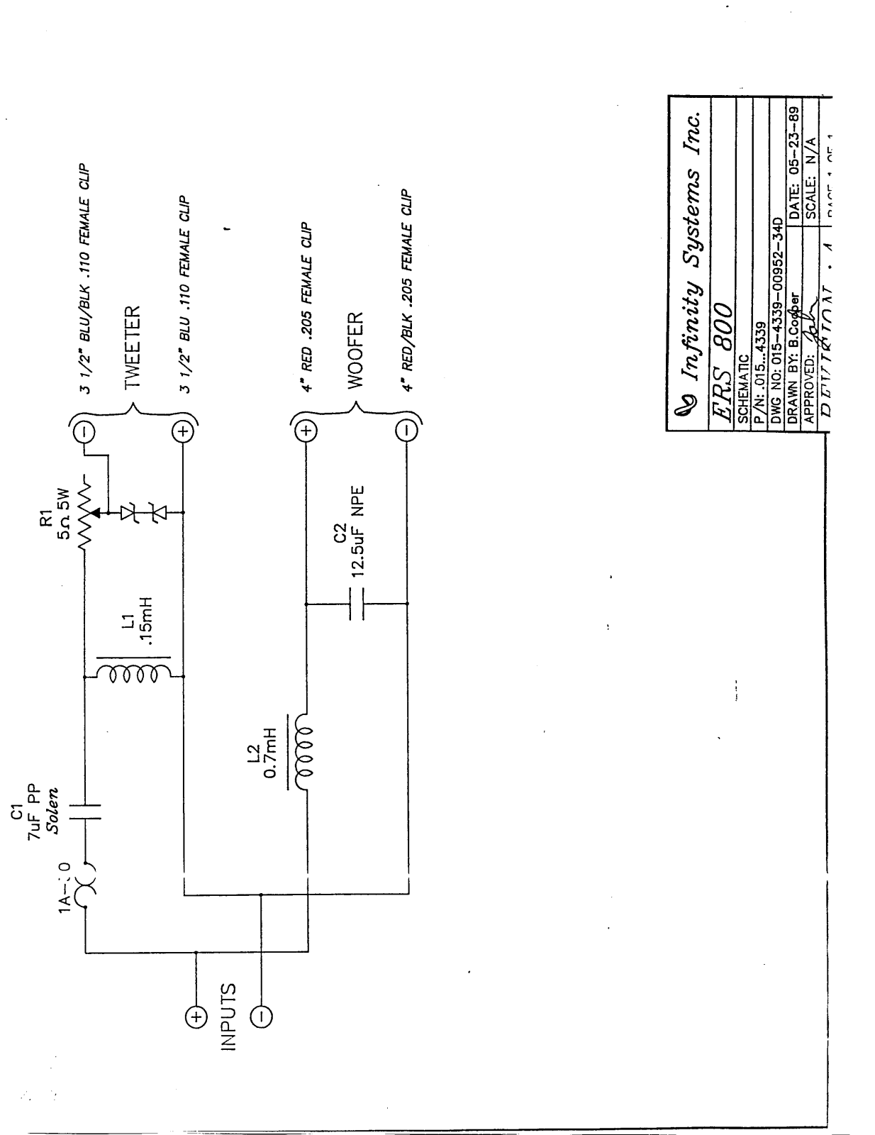 Infinity ERS-800 Schematic