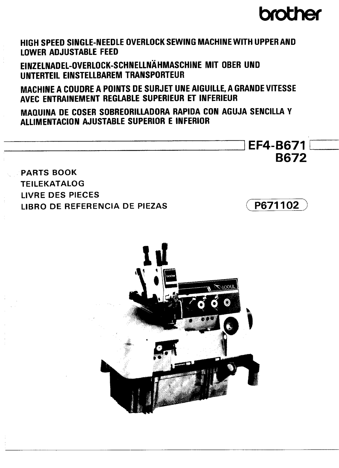 BROTHER EF4-B671, EF4-B672 Parts List