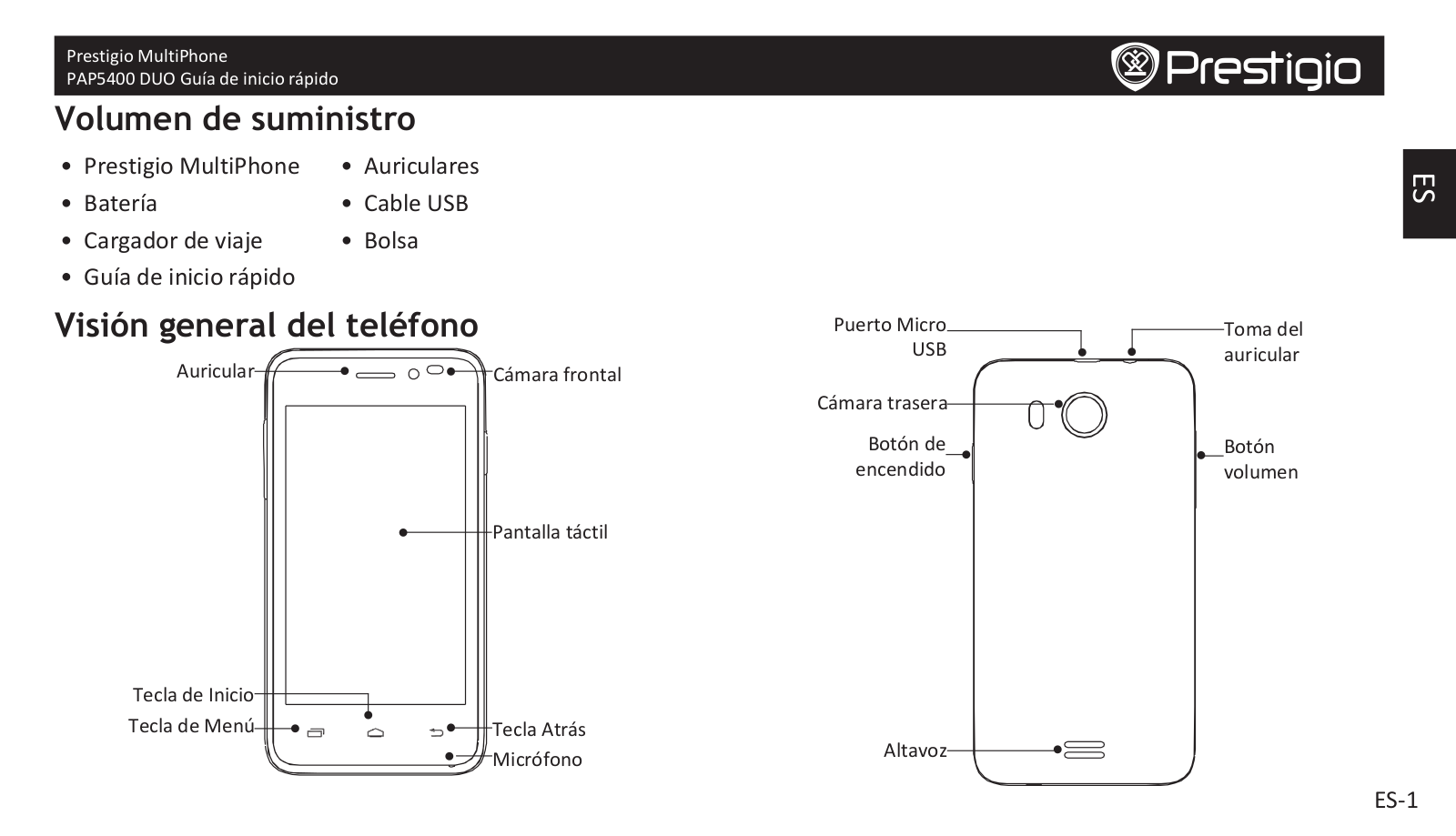 Prestigio MultiPhone PAP-5400 Duo User Manual