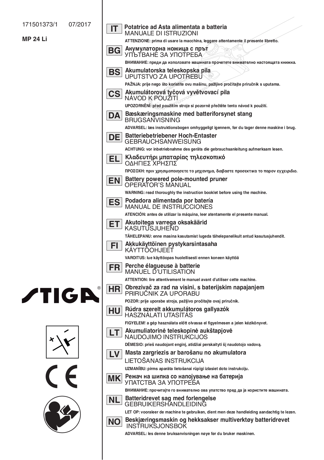 Stiga SMT 24 AE User manual