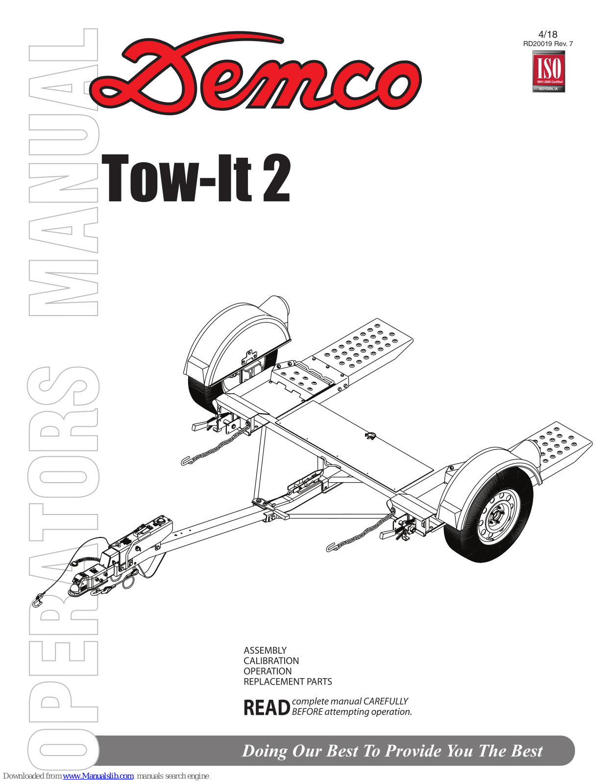 Demco Tow-It 2 Operator's Manual