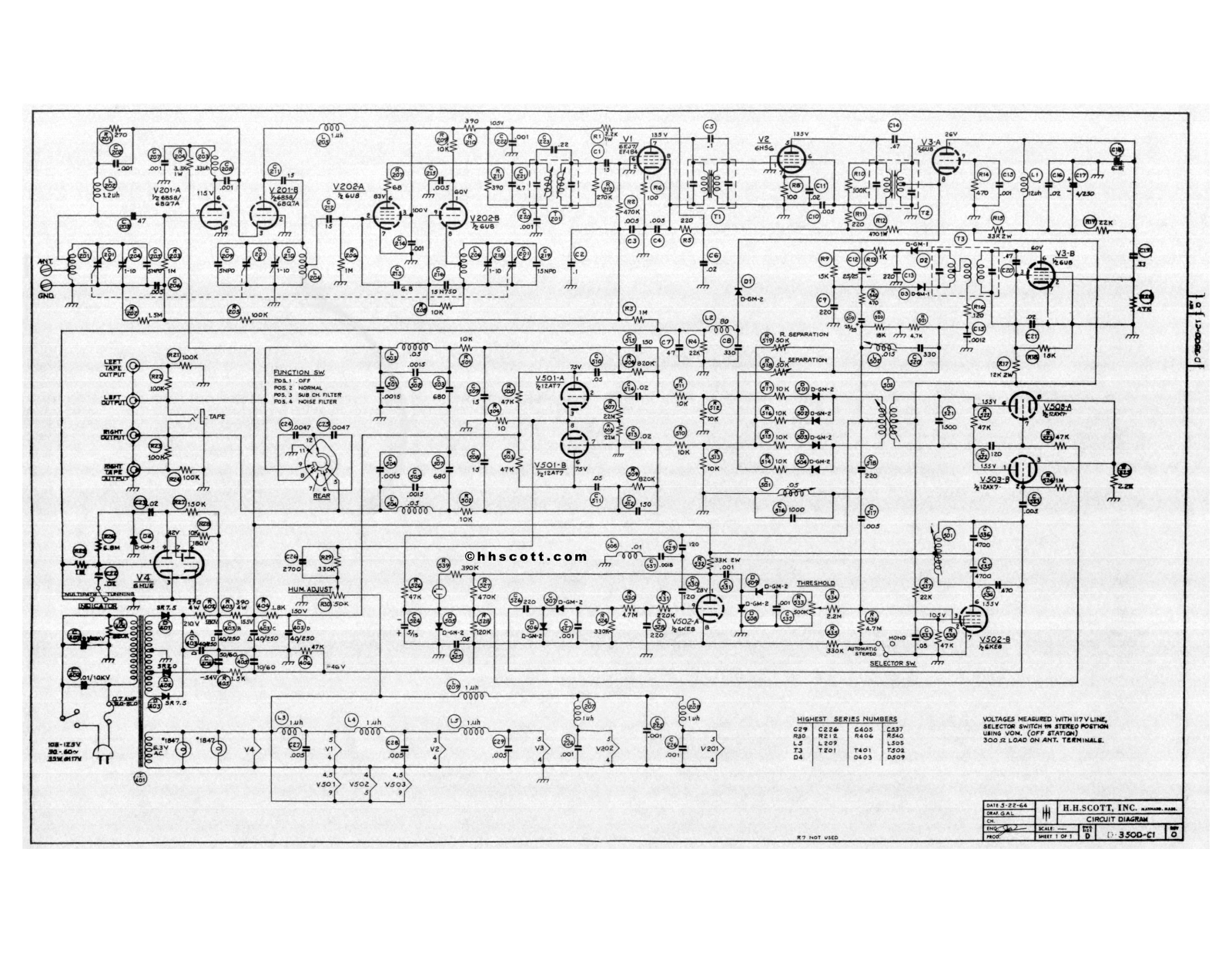 H.H. Scott 350-D Schematic