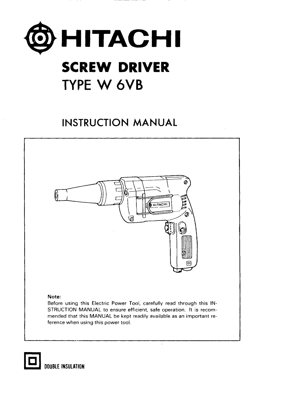 Hitachi W6VB User Manual